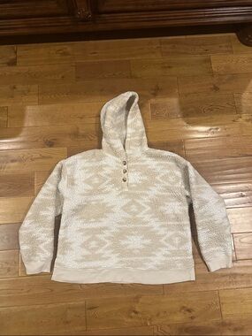 Sonoma Cream Patterned Sherpa Hoodie